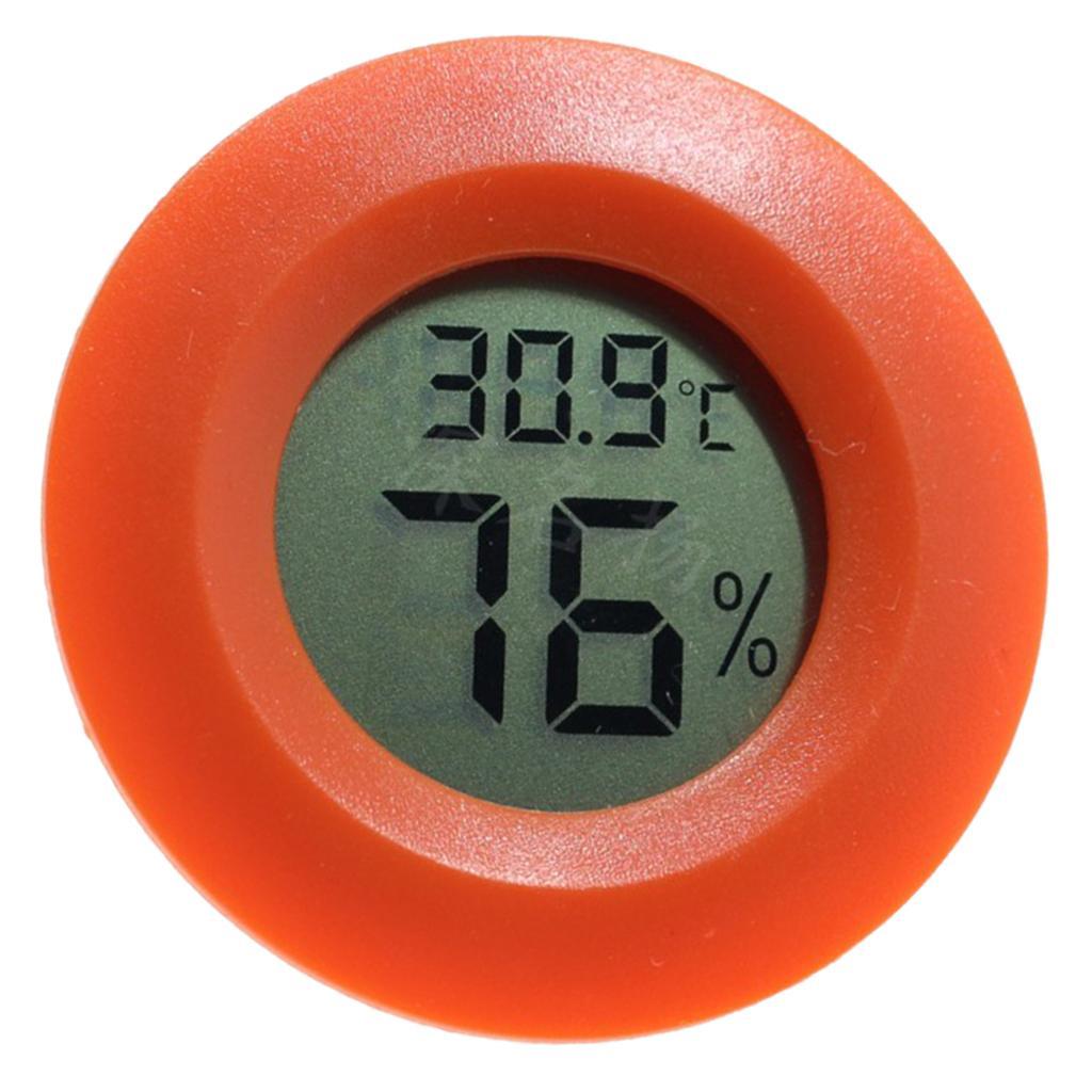 2x Round Reptile Thermometer Humidity Hygrometer Red For Reptile Habitat