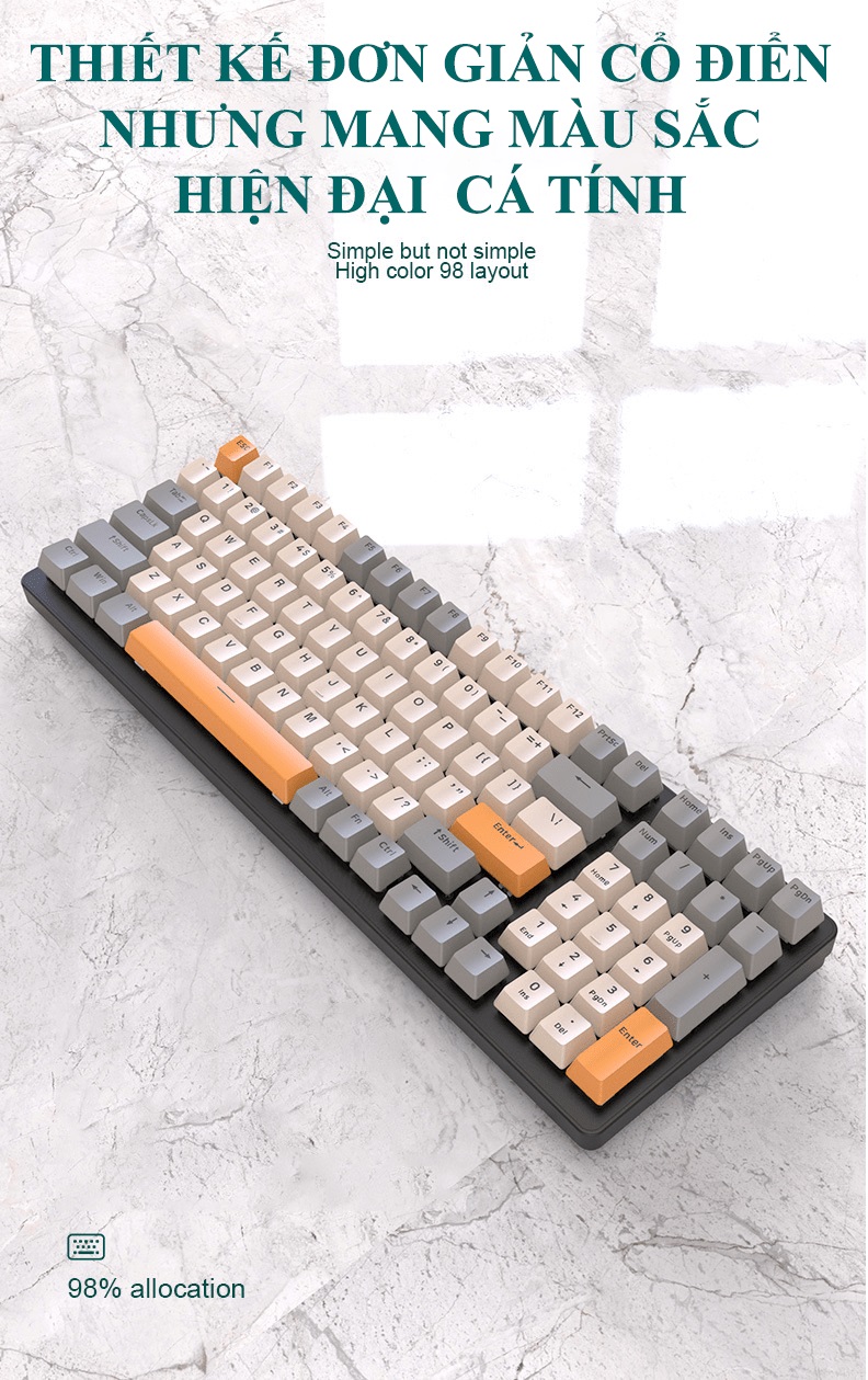Bàn phím cơ K3 với 3 phiên bản màu sắc phối màu cực đẹp có đèn led RGB phù hợp với game thủ - JL