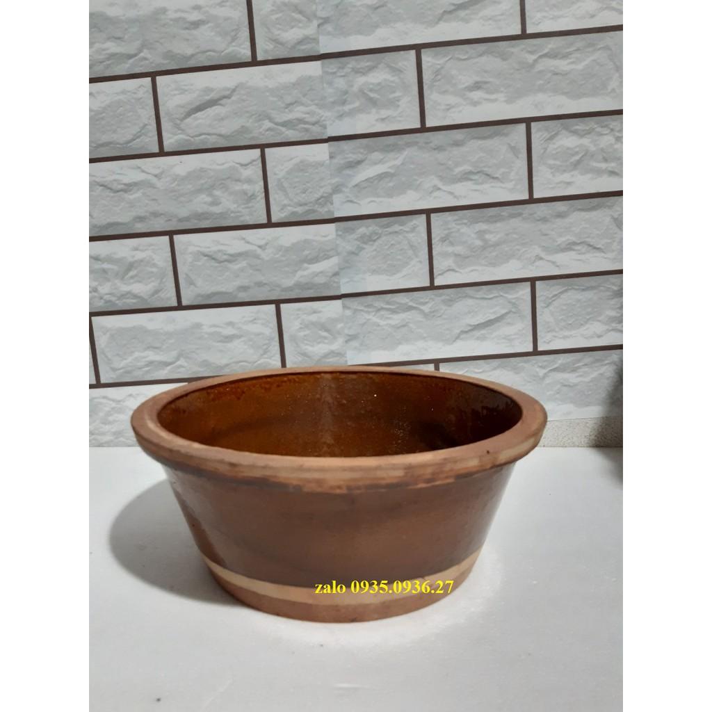 Thau Chậu đựng nước sành sứ 10*25 cm