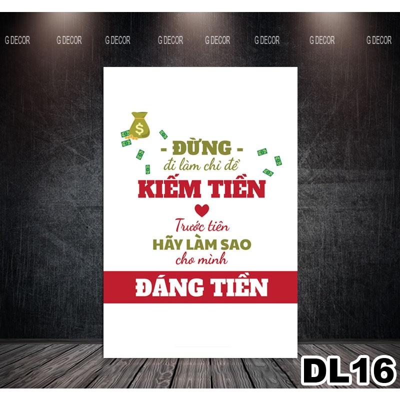 Tranh treo tường canvas 1 bức tạo động lực, tranh slogan trang trí văn phòng, tranh cổ động treo phòng làm việc, chữ 02