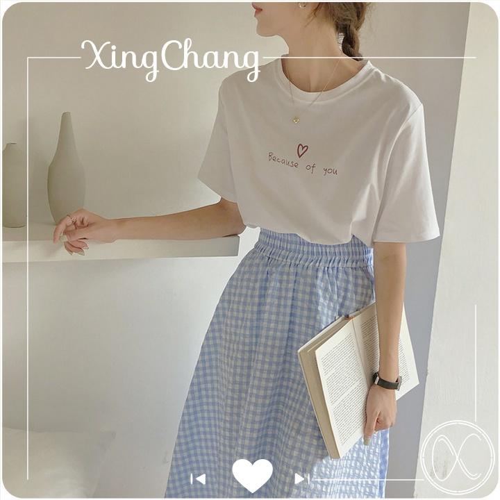 Áo phông nữ tay ngắn, áo phông công sở chất mịn đẹp cá tính in Of You mã NXC08