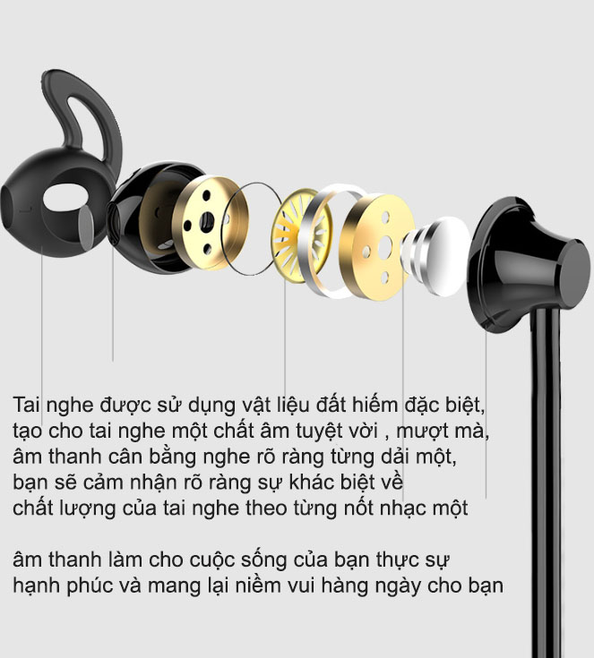 Tai nghe  bluetooth 5.0 Pin 12h  không dây hỗ trợ thẻ nhớ  TF D82  đi kèm 1 túi đựng