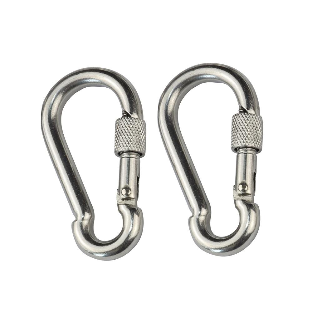 2 Chiếc Đồng Hồ Thép Không Gỉ 304 Ốp Móc Đa Năng Kẹp Có Vít Khóa 5Mm 6Mm 7Mm 8Mm Giàn phần Cứng Cho Võng Cắm Trại Đi Bộ Đường Dài