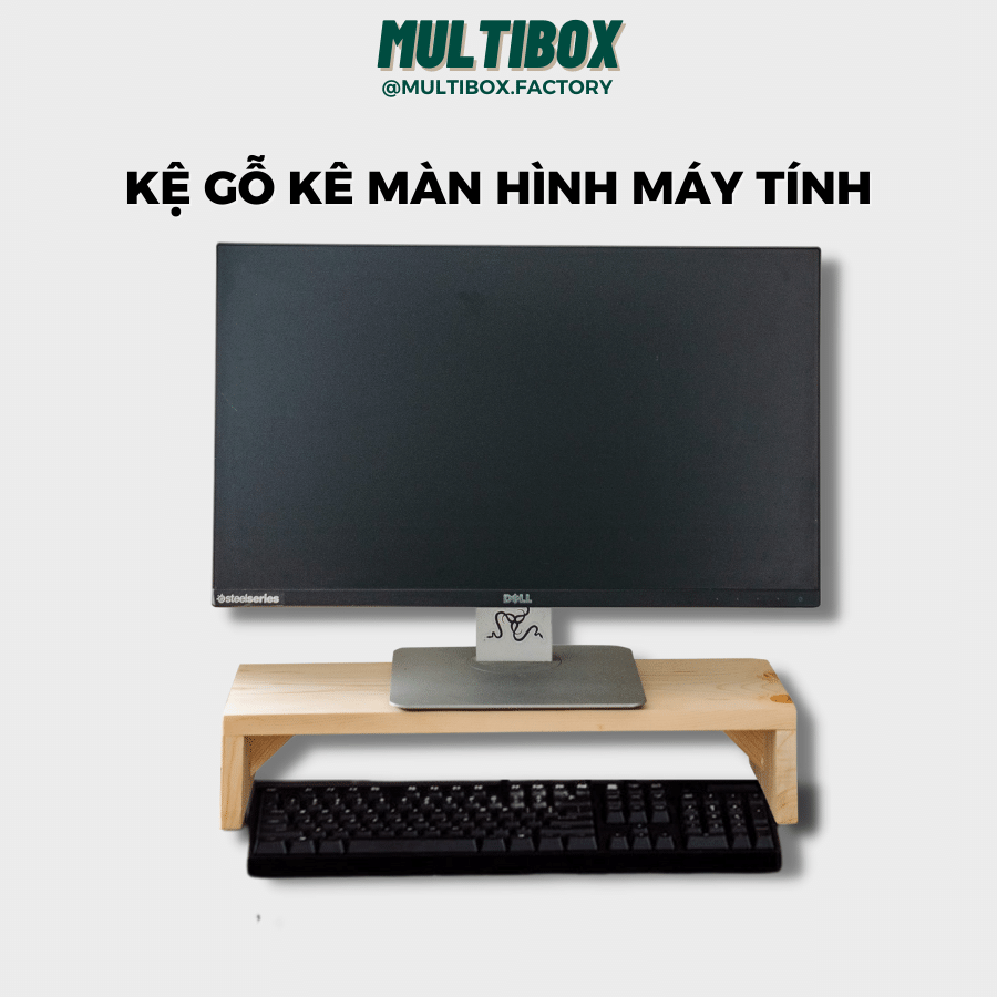 Kệ Để Màn Hình Máy Tính, Monitor Stand MultiBox / Giá Kê Màn Hình Để Bàn Gỗ Tự Nhiên