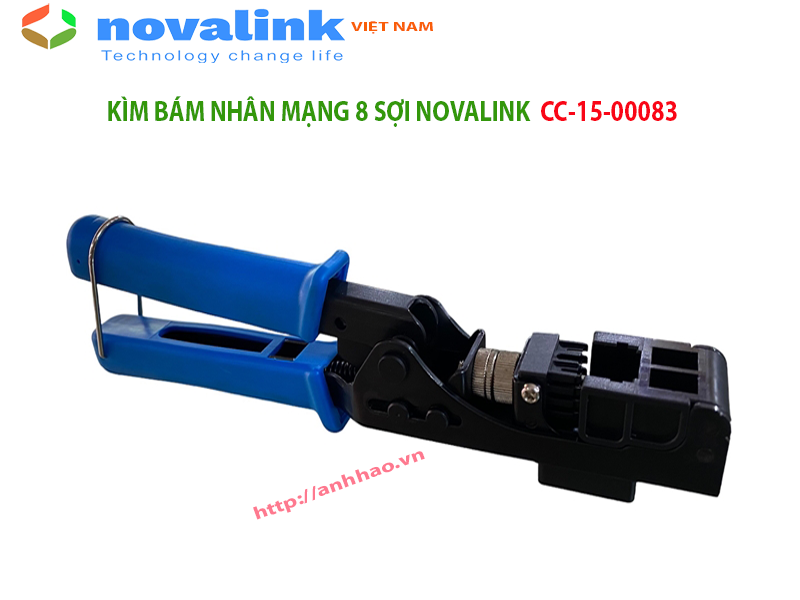 Kìm bấm nhân mạng 8 sợi Novalink CC-15-00083 - Bấm 1 lần 8 sợi dây vào nhân mạng cùng lúc, dùng cho nhân mạng 90 độ - Hàng chính hãng