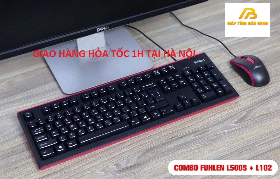 Combo Gaming Bàn Phím Fuhlen L500s và Chuột Fulen L102 Đỏ - Bộ Game Net Giá Rẻ- Hàng Chính Hãng