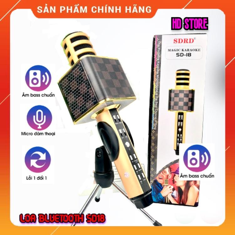 Mic Karaoke Kèm Loa Bluetooth SD-18,Mic Cầm Tay Đẳng Cấp, Thiết Kế Sang Trọng, Âm Thanh Hay Cực Đỉnh.