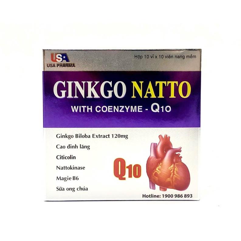 GINGKO NATTO 120MG - GINGKO BILOBA 360MG WITH COENZYME Q10 - BỔ NÃO HỘP 100 VIÊN