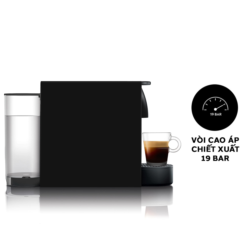 Bộ máy pha cà phê Nespresso Essenza Mini Đen &amp; máy đánh sữa Aeroccino 3 - Hàng chính hãng