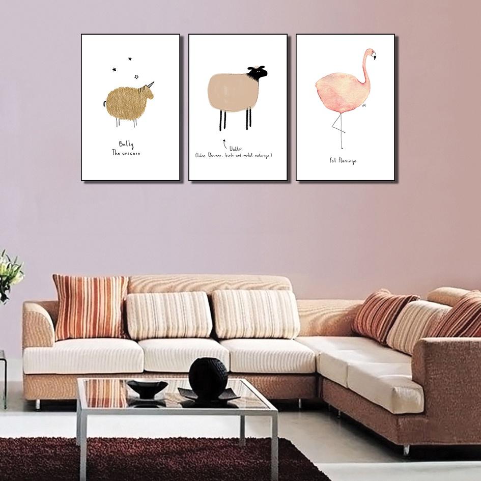 Tranh treo tường giá rẻ, tranh bộ ba scandinavian phòng khách