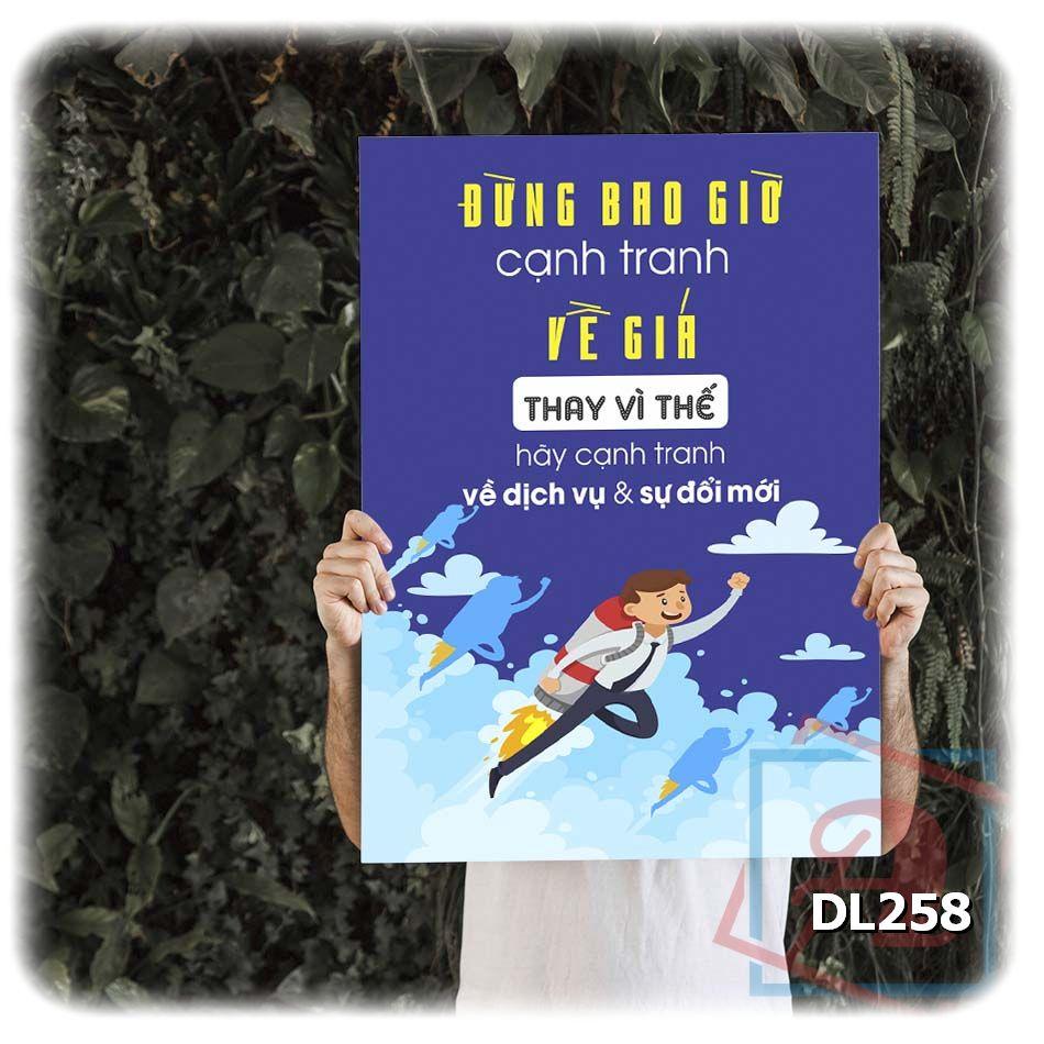 Tranh động lực trang trí phòng làm việc - Đừng bao giờ cạnh tranh về giá - DL258
