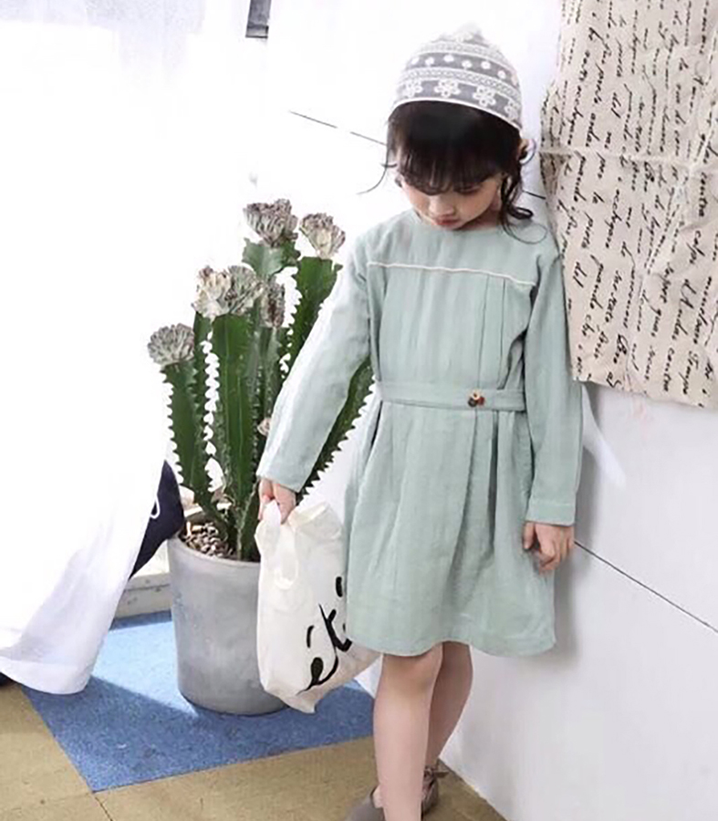 Đầm Quảng Châu xanh cho bé gái 01448