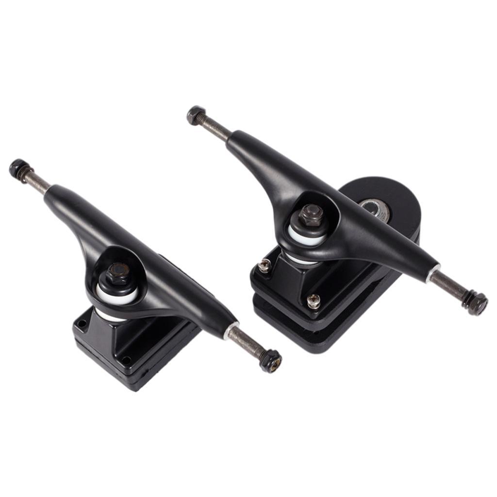 Alloy Skateboard Trucks 6.25 Hanger with Pads Set of 2 Polished Black