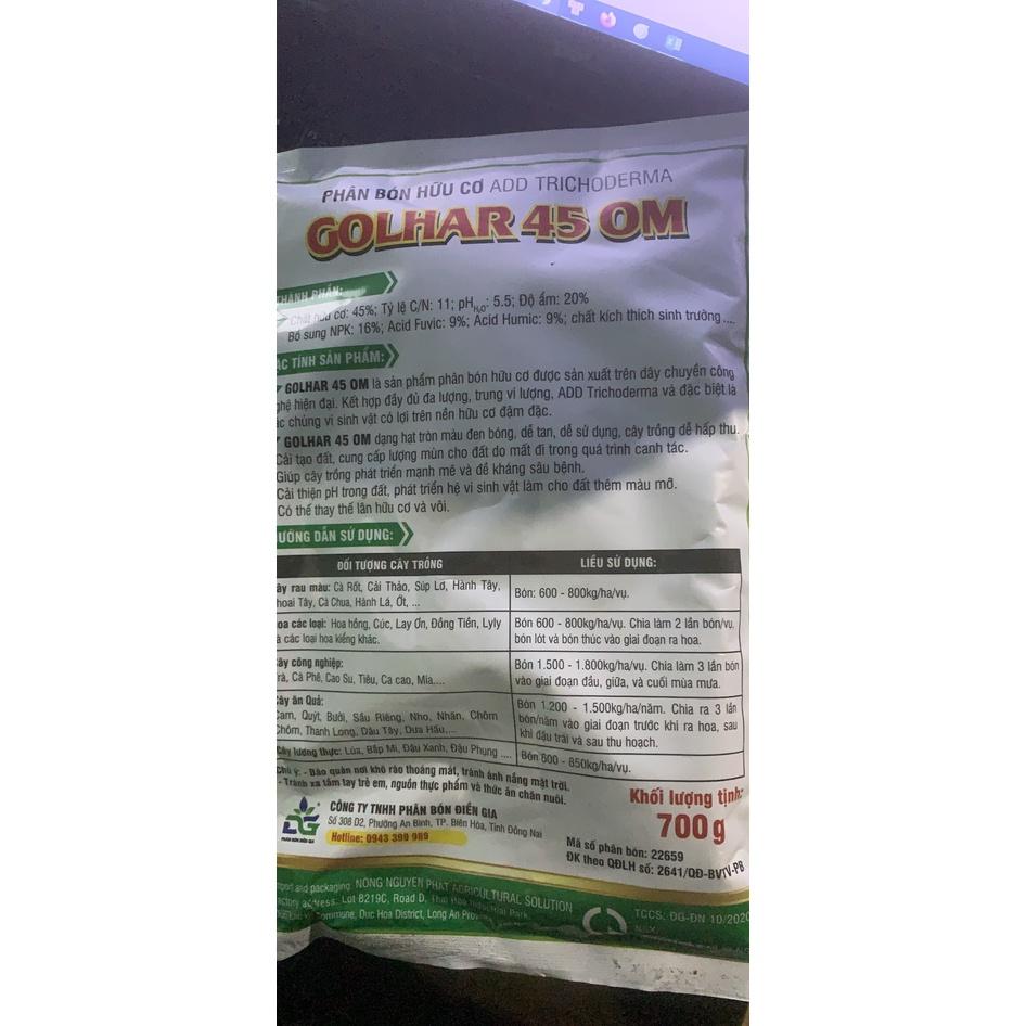Phân bón hữu cơ GOLHAR 45OM chuyên cho Hoa Giấy tậu tán vượt lá - 700G