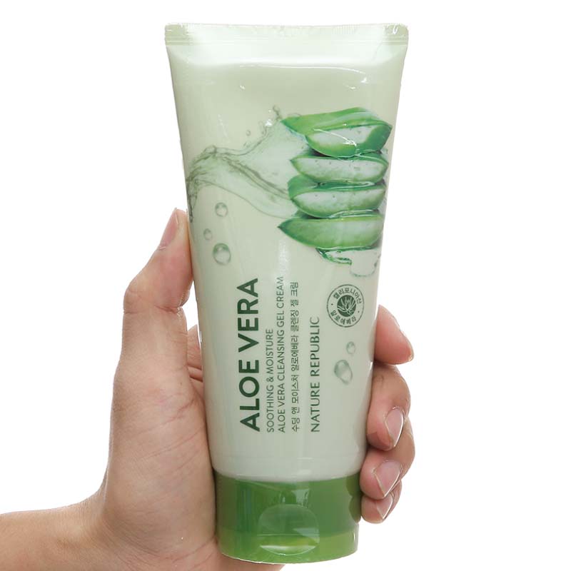 Kem tẩy trang cho mọi loại da Hàn Quốc Nature Republic Soothing &amp; Moisture Aloe Vera Cleansing Gel Cream