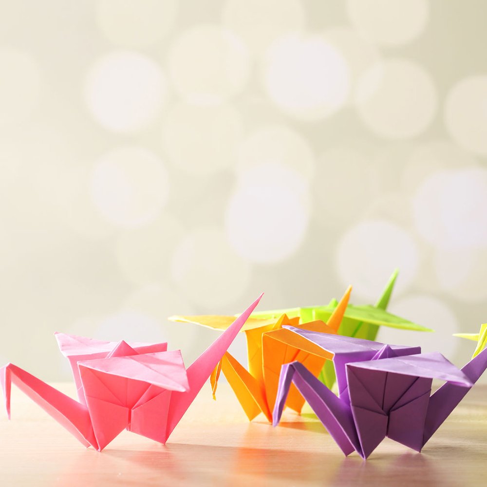 Hình ảnh Giấy Thủ Công Origami, 100 Tờ 7 Màu Size Lớn 12x12cm, Giấy Xếp Cò
