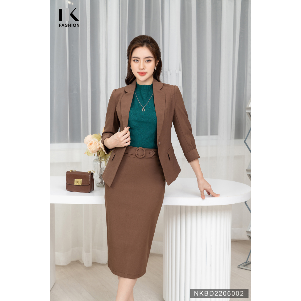 Áo Vest Cúc Bọc Tay Lỡ Ve NK FASHION NKAK2210007 Thời Trang Công Sở, Thiết Kế Thanh Lịch Cho Nữ