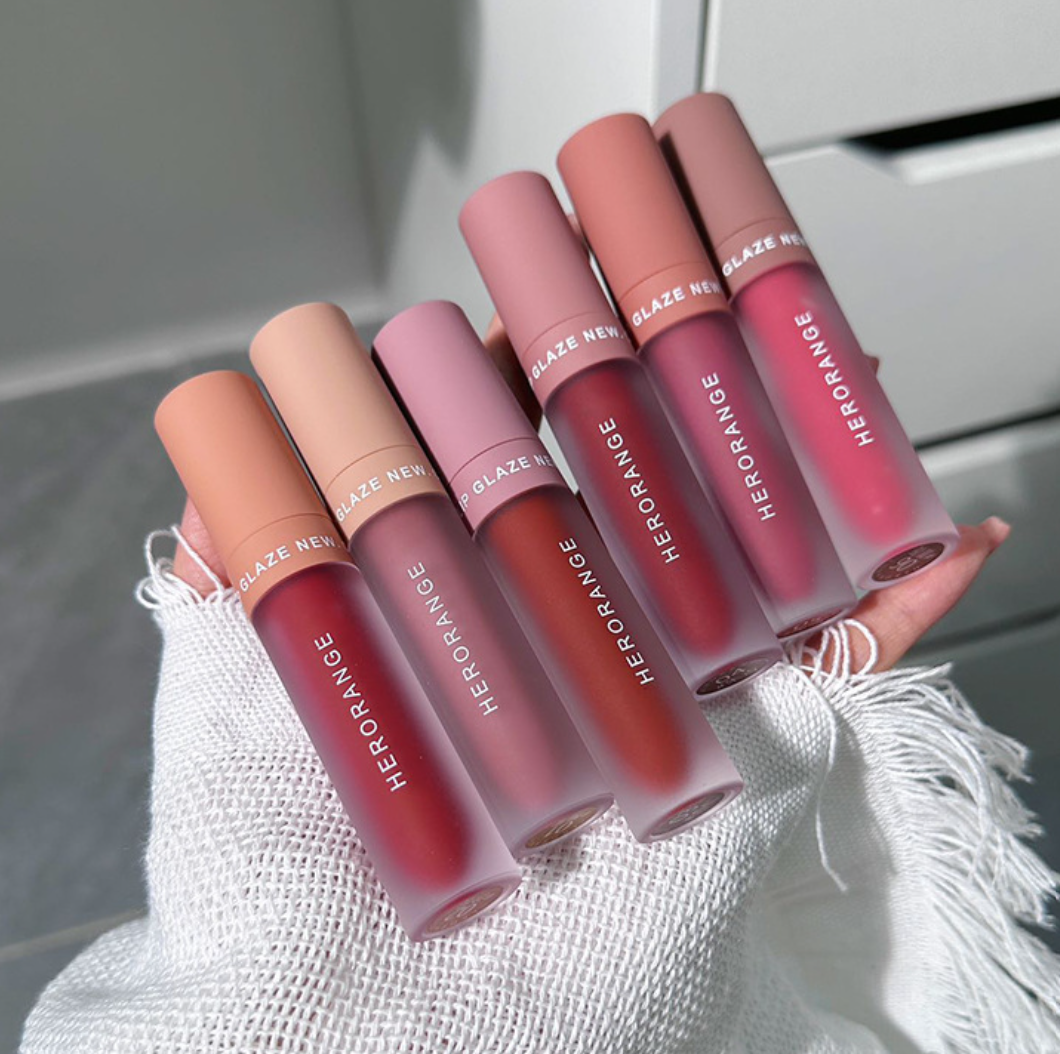 Set 3 cây son lì HERORANGE/VELVET LIP GLAZE THREE COLOR SUIT lâu trôi mịn như nhung - Hity Beauty