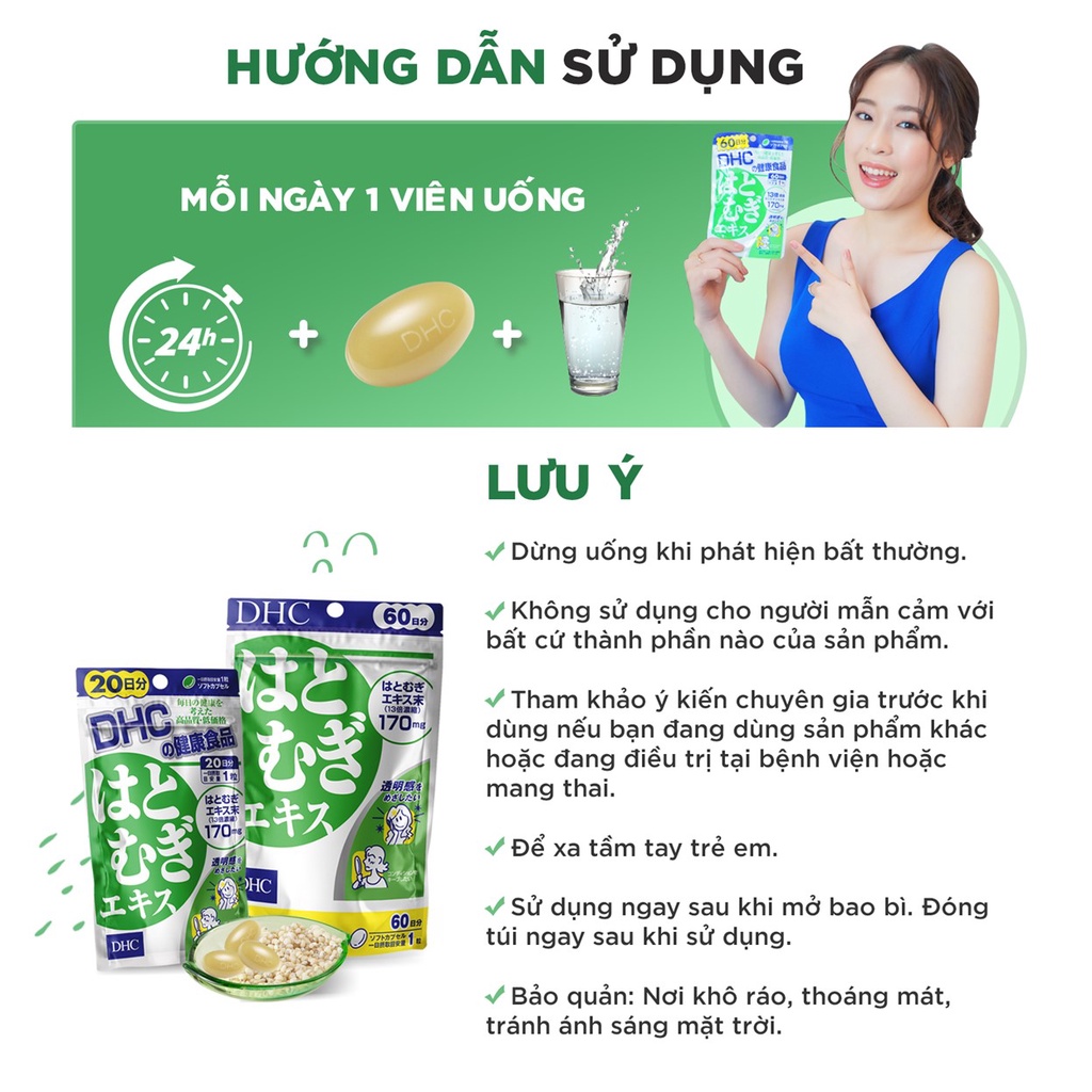 Viên Uống Sáng Da DHC Adlay Extract Nhật Bản