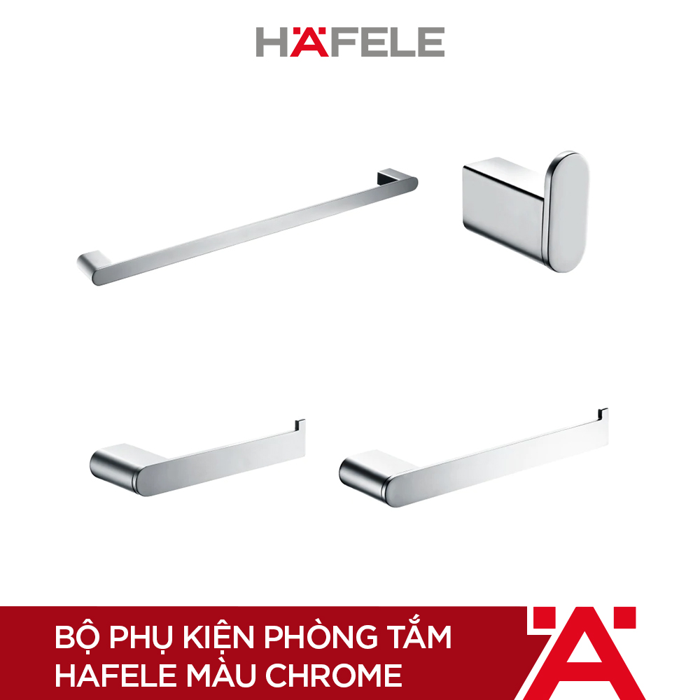 Bộ phụ kiện phòng tắm Hafele - 499.98.351 màu chrome (Hàng chính hãng)