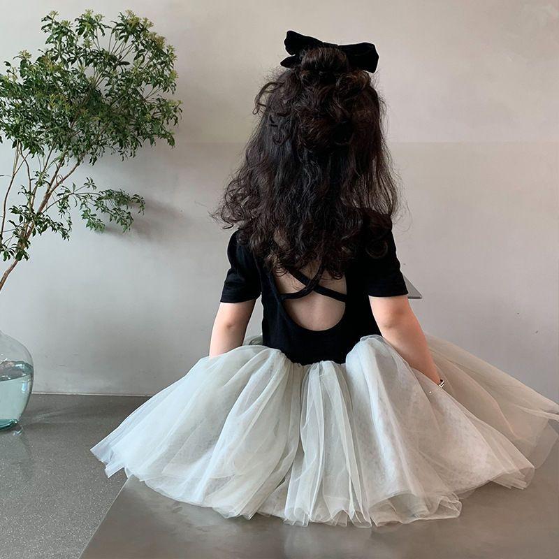 SHUANGYAN Váy ba lê siêu bồng nhiều lớp sợi váy trẻ em mùa hè váy công chúa trở lại chéo nhảy váy thời trang