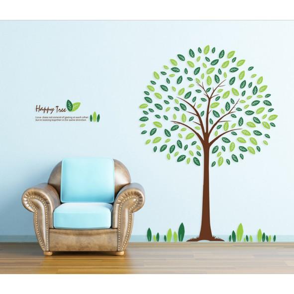 Decal trang trí tường - Cây lá hình tròn Xinh xắn