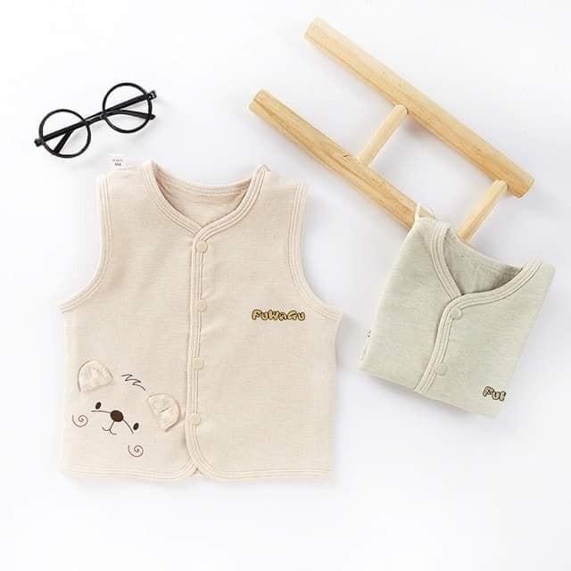 Áo gile trần bông 100% organic cotton hữu cơ tự nhiên không tẩy nhuộm hóa chất