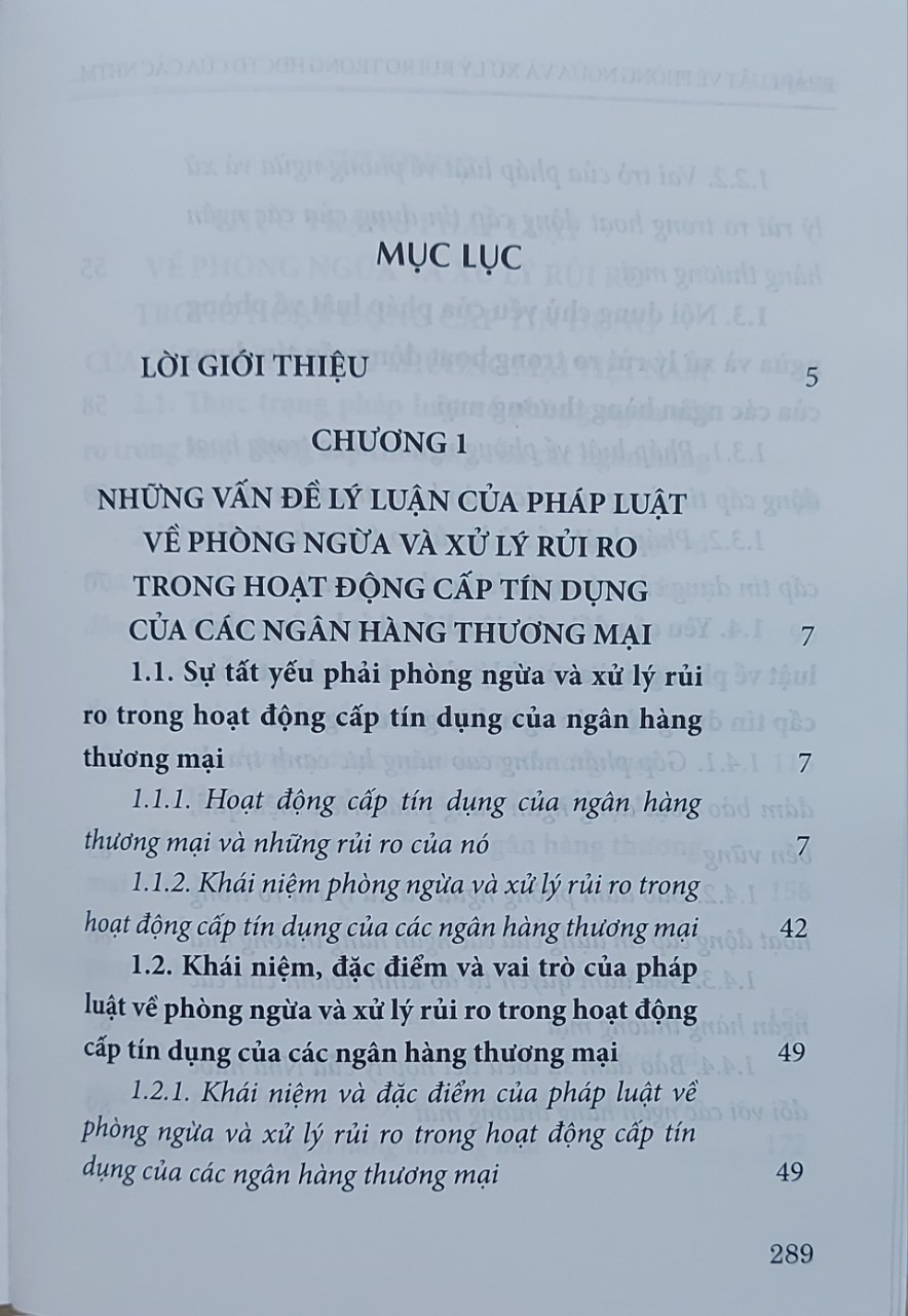 Pháp luật về phòng ngừa và xử lý rủi ro trong hoạt động cấp tín dụng của các ngân hàng thương mại ở Việt Nam