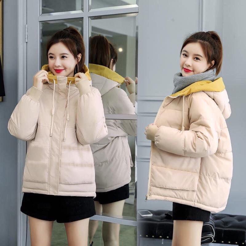 Áo khoác phao nữ 3 lớp có nón ấm áp cho mùa đông , bảo vệ da và cơ thể vào mùa lạnh
