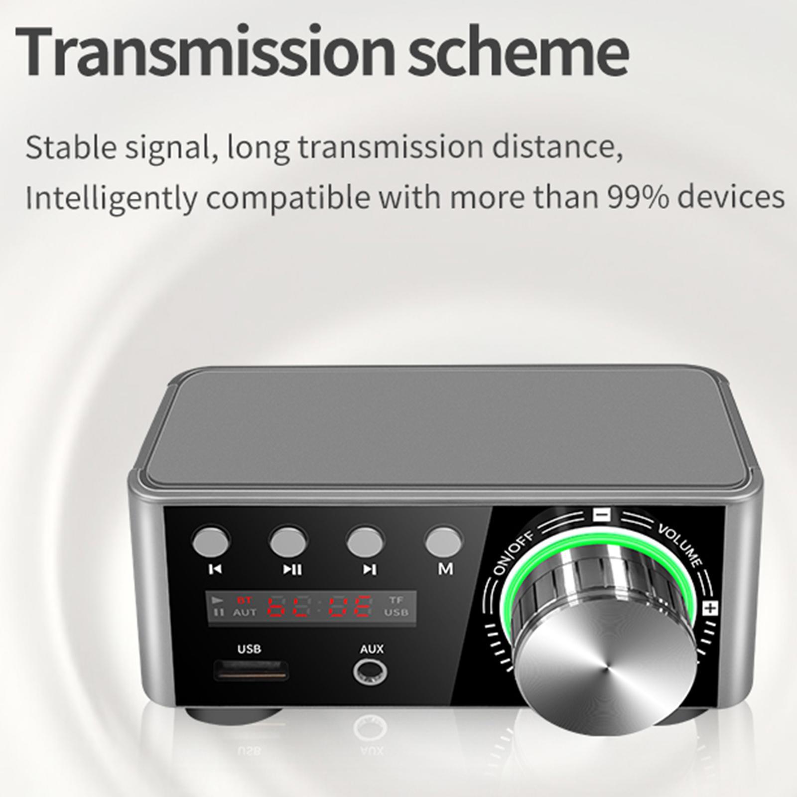 Mini Amplifier with Audio Cable MP3 2.0 CH for Store Home Theater 50W+50W US