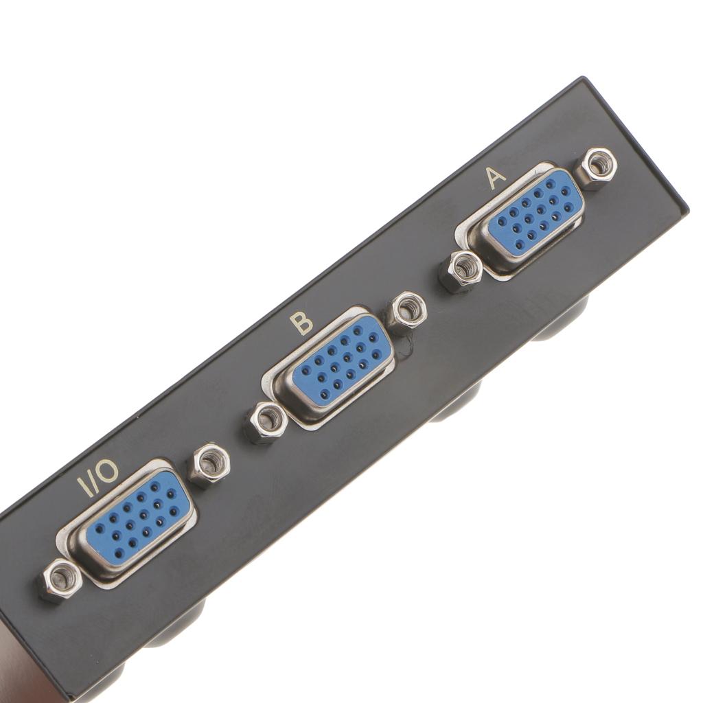 2 In 1 Out VGA Manual Sharing Selector Switch Switcher Box For LCD PC MC