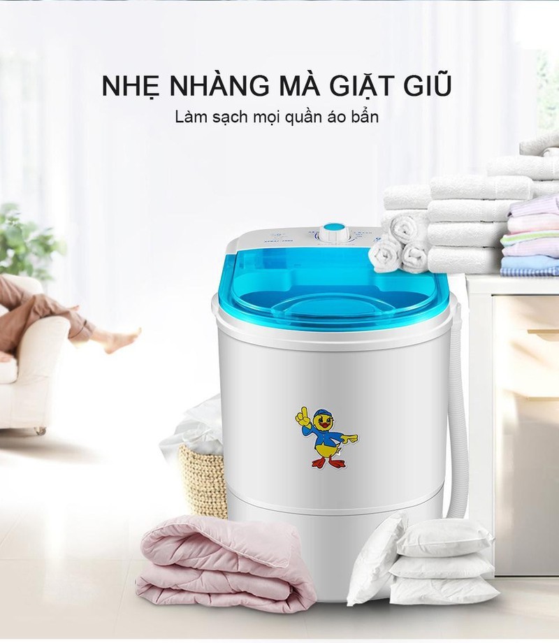 Máy giặt mini đa năng 1 lồng 4,5kg - Máy giặt mini cho sinh viên - Máy giặt - Máy giặt mini gia đình