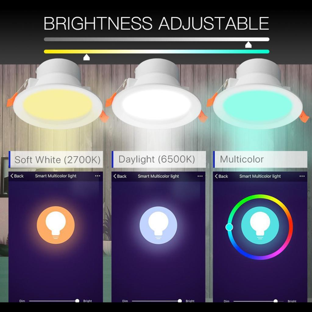 WiFi Smart LED Dimmable Spot Light Downlight Voice Control Energy Saver 7W