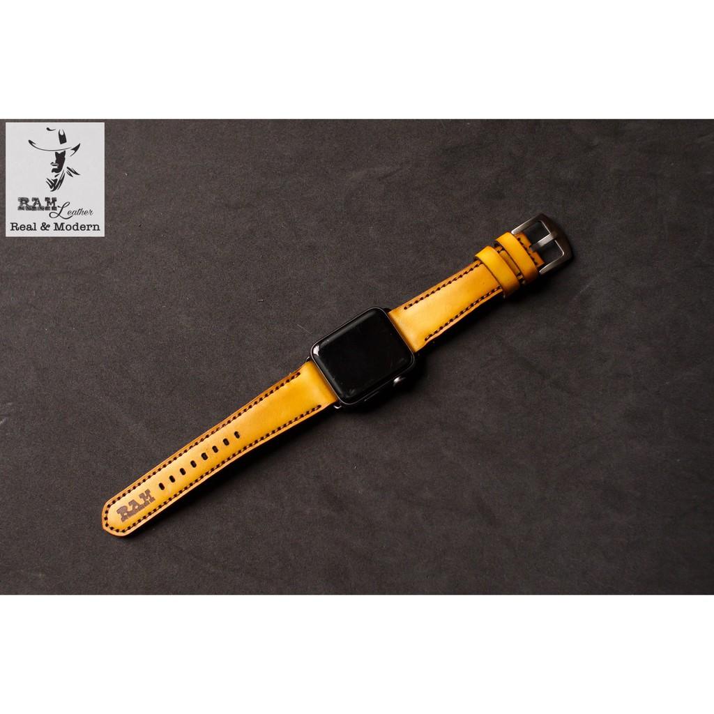 Dây đồng hồ da bò vegtan thảo mộc RAM Leather 1970 vàng tươi - tặng khóa chốt và cây thay dây