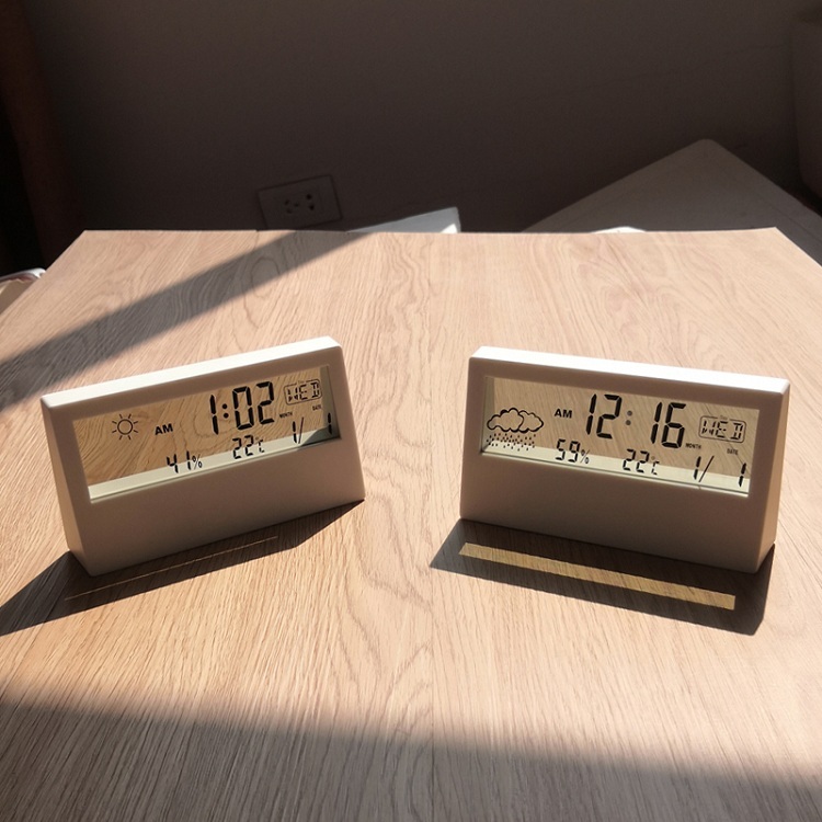 Đồng hồ điện tử để bàn màn hình trong suốt ( Hiển thị thời gian, lịch, thời tiết, đo nhiệt độ, độ ẩm