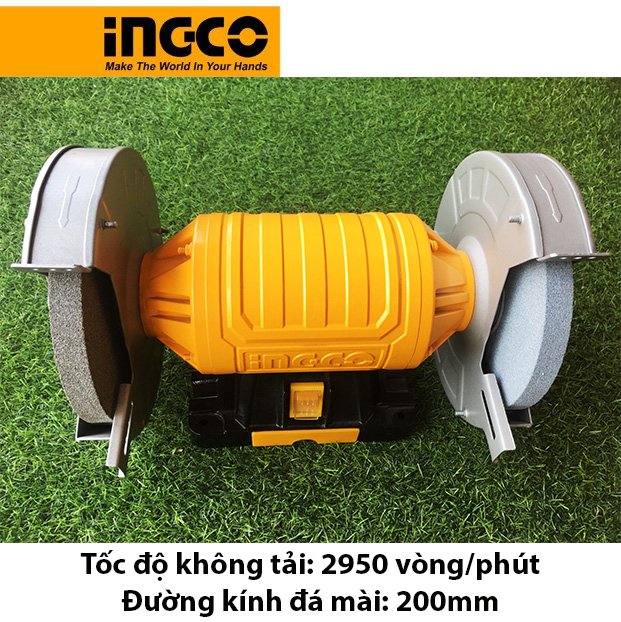 Máy mài đá 2 đầu INGCO BG83502 công suất 350W, đường kính đá mài 200mm 