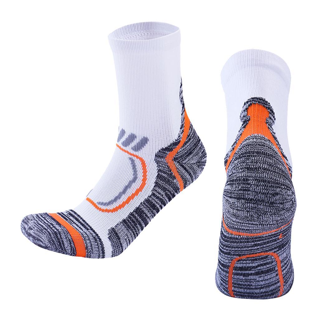 Women Men Winter Sports Hiking Socks Thermal Snow Ski Crew Sock White L