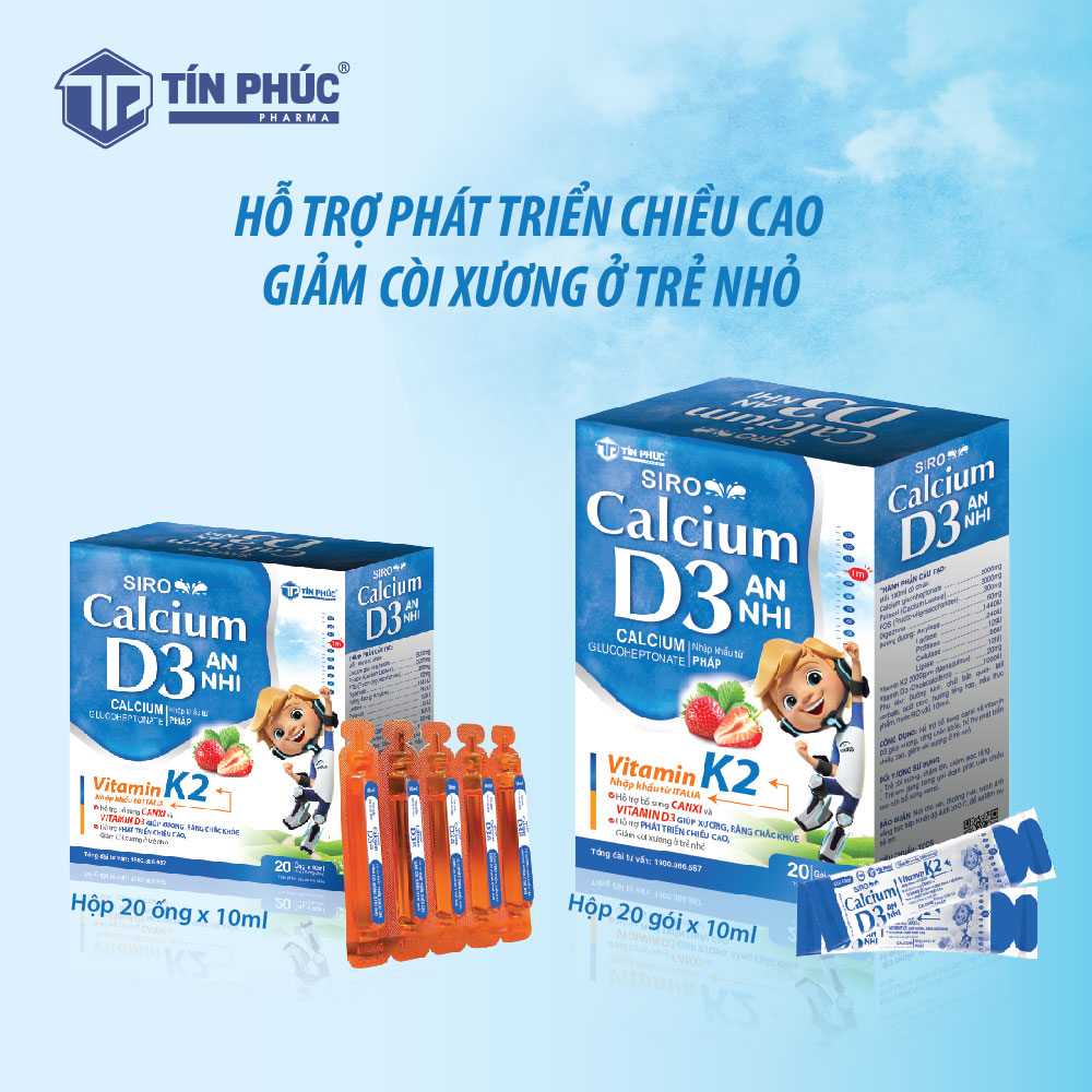 Siro Calcium &amp; D3 An Nhi - Hỗ trợ phát triển chiều cao, bổ sung canxi