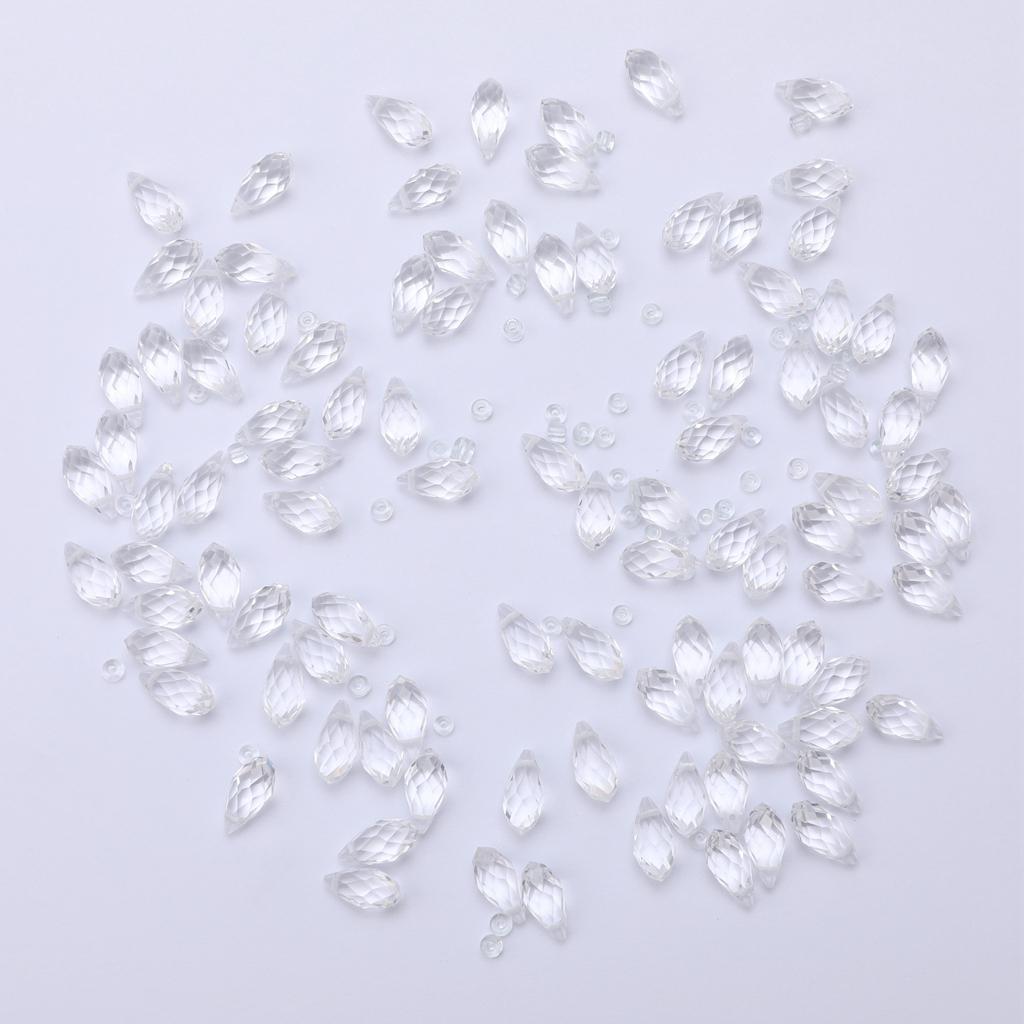 Crystal Beads Bulk 6 x 8mm Mix Lot of 100pcs Faceted Crystal Glass Beads Loose Spacer Beads for Jewelry Findings Beading Supplies
