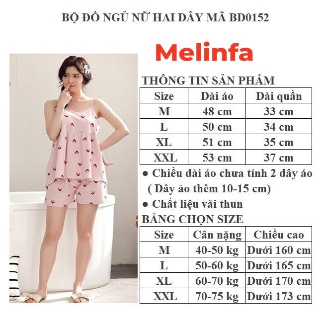 Bộ đồ ngủ pijama nữ, bộ đồ mặc nhà áo hai dây quần short dễ thương vải cotton mặc mùa hè mã VABD0152