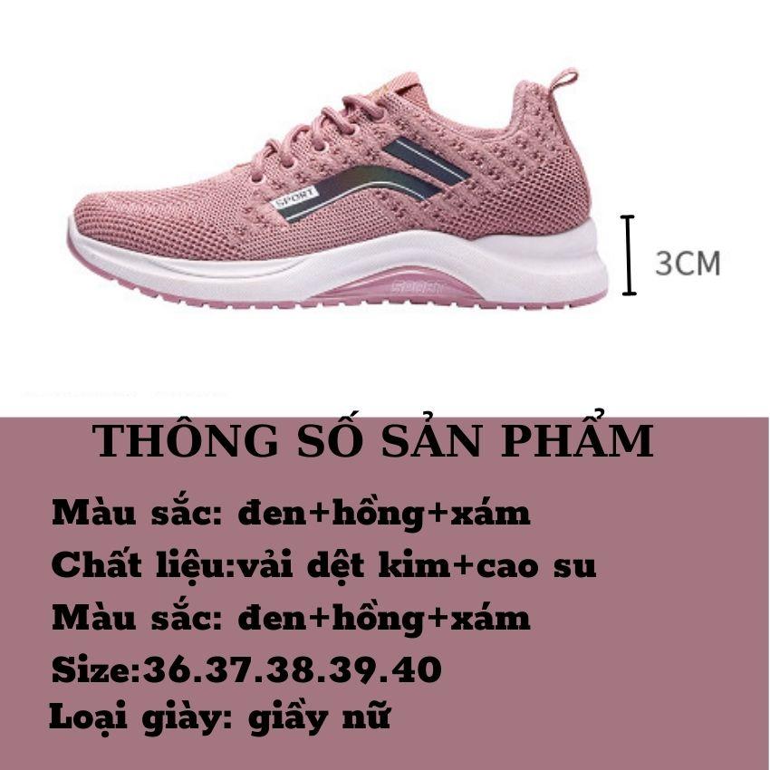 Giày thể thao nữ bằng vải dệt kim thông hơi thoáng khí đế chống trượt sử dụng đa năng đi làm đi chơi ,v,v,v GTTN40