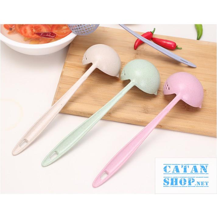 VÁ/MUỖNG MÚC CANH, ĂN LẨU 2IN1 CÓ LỖ THOÁT NƯỚC NHỰA LÚA MẠCH AN TOÀN VỆ SINH GD323