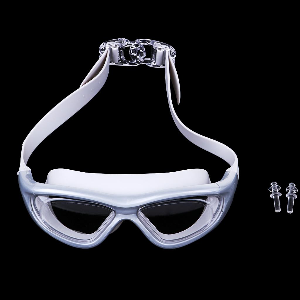 Adult UV Protection Silicone Swimming Goggles Anti-fog Swim Glasses White