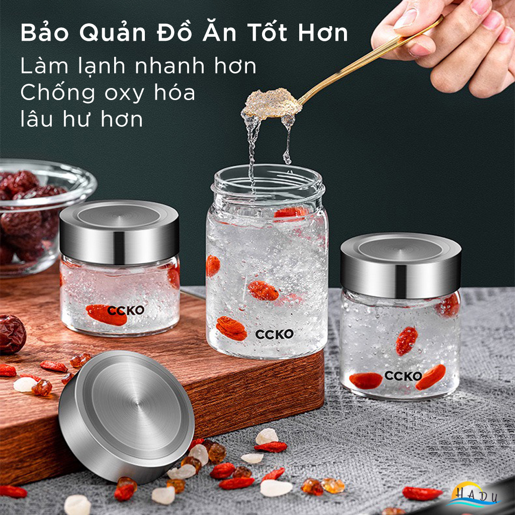 Hũ Chưng Yến Đựng Sữa Chua 100ml 150ml 200ml Thủy Tinh Nắp Inox 304 Cao Cấp Đạt Chất Lượng Đức CCKO