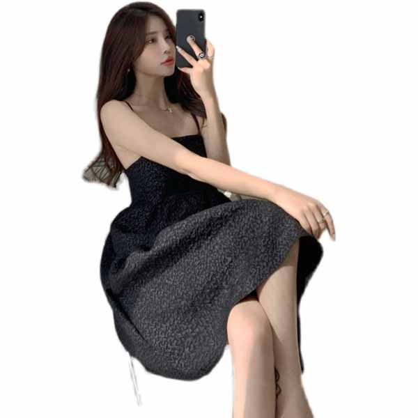 Đầm maxi hai dây xoè công chúa retro  đi biển hoặc dạ tiệc