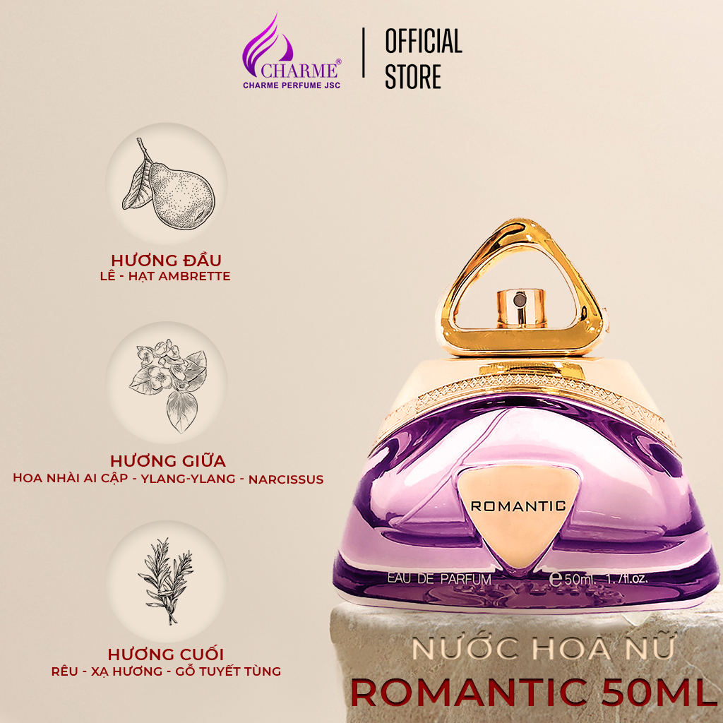 Nước Hoa Nữ Cao Cấp GOOD CHARME ROMANTIC 50ml Lưu Hương Lâu Quý Tộc, Sang Trọng_Nước Hoa Chính Hãng