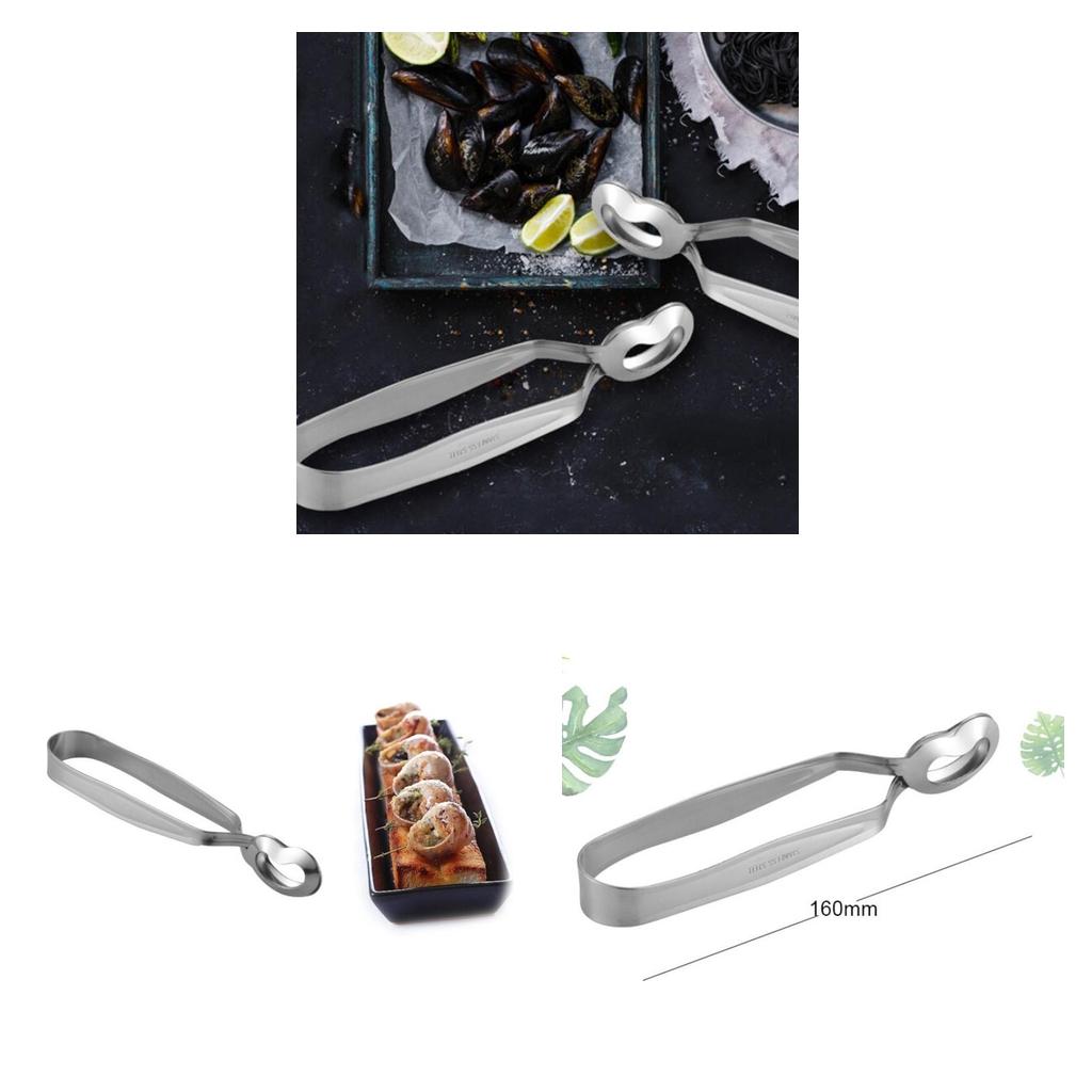 Escargot Tongs Ốc Sên Lưỡi Thép Không Gỉ Công Cụ Nấu ăn Nhà Bếp Nặng