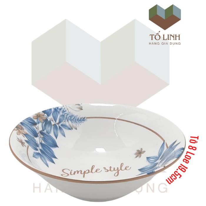 Tô 8 loe sứ cao cấp Style 19.5cm,,tô loe sứ cao cấp 19.5cm Style