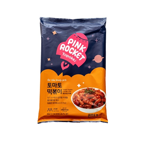 Bánh gạo Topokki Hàn Quốc vị Cà Chua Pink Rocket Túi 240g/túi
