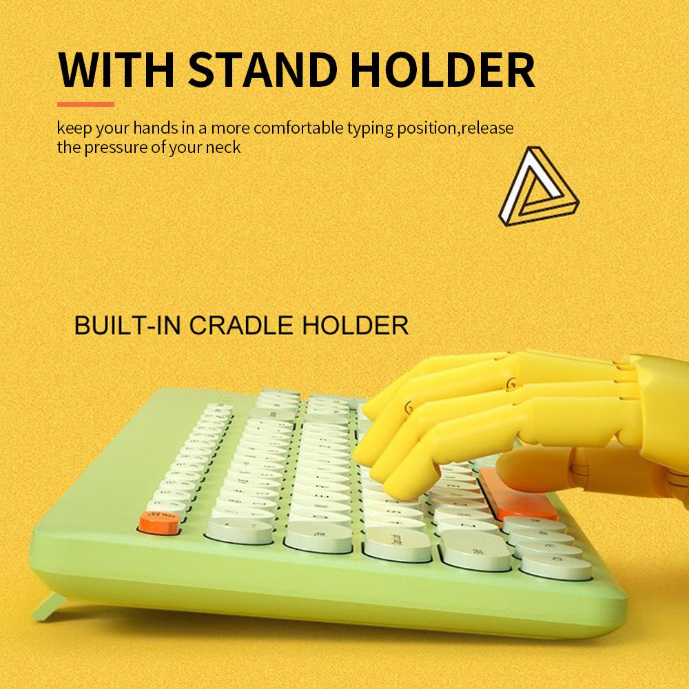 Bộ bàn phím & chuột không dây BOW K221 2.4G 96 phím tròn Keycaps Bàn phím công thái học di động cho IOS / Windows